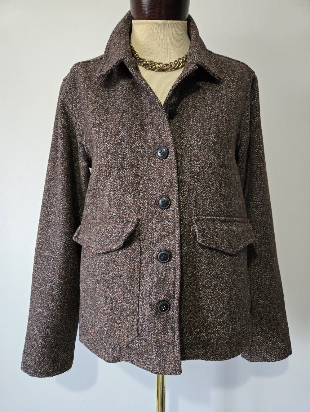 Bridge & Burn Noble Brown Tweed Chore Jacket. Size Small